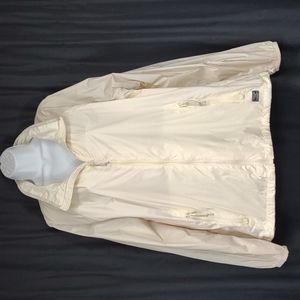 Women's Abercrombie & Fitch XL cream & pink windbreaker jacket